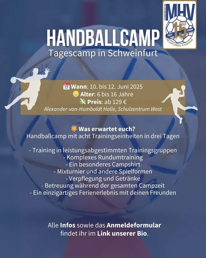 4. Handballcamp in Schweinfurt – Jetzt noch schnell anmelden!