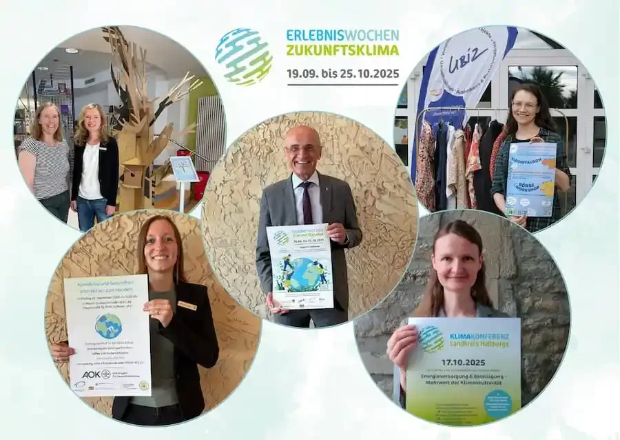 Das Organisationsteam der Erlebniswochen Zukunftsklima im Landkreis Haßberge mit Landrat Wilhelm Schneider freut sich auf vielfältige Veranstaltungen rund um Nachhaltigkeit, Klima und Zukunft.