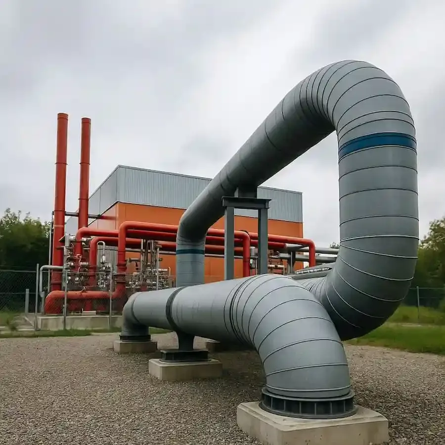 Fernwärme-Rohrleitungen als Symbolbild für das Wärmenetz in Schweinfurt und klimafreundliche Energieversorgung