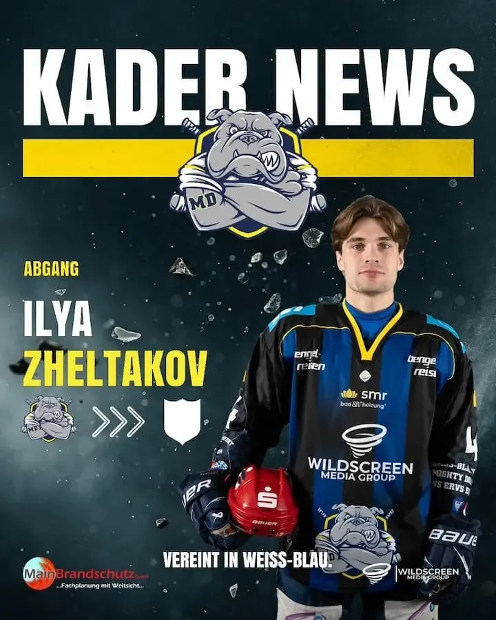 Kader-News der Mighty Dogs: Abgang von Ilya Zheltakov wird offiziell bekanntgegeben.