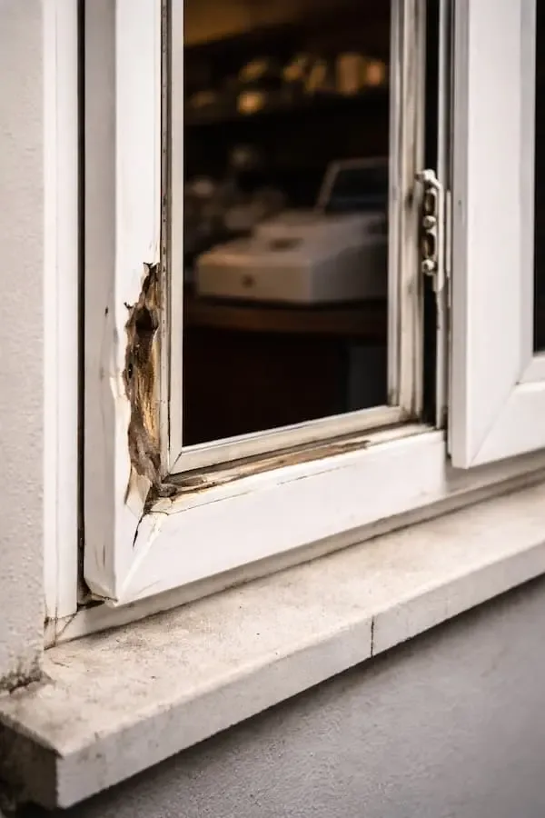 Aufgebrochenes Fenster nach Einbruch in eine Gaststätte in Schweinfurt