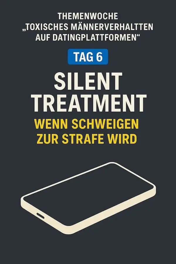 Abstraktes Smartphone-Symbol auf hellem, dunklem Hintergrund als Darstellung von Silent Treatment und bewusstem Schweigen im Online-Dating.