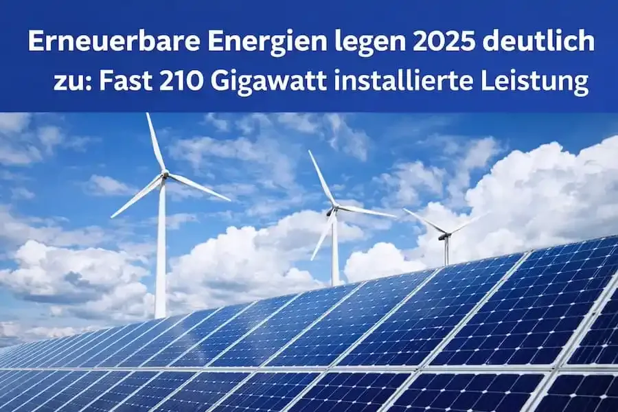 Solar- und Windenergieanlagen in Deutschland symbolisieren den starken Zubau erneuerbarer Energien im Jahr 2025