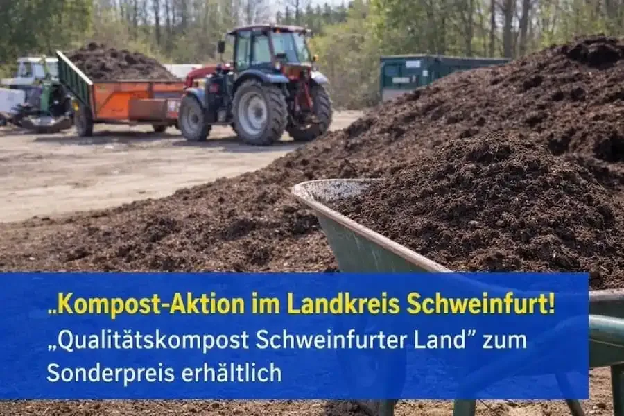 Kompostaktion im Landkreis Schweinfurt: Qualitätskompost zu Sonderpreisen an den Anlagen Rothmühle und Gerolzhofen