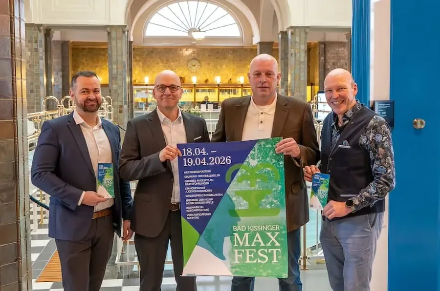 Vorstellung des Max-Fests 2026 in Bad Kissingen mit Oberbürgermeister Dirk Vogel und Vertretern von Staatsbad und Stadtmarketing