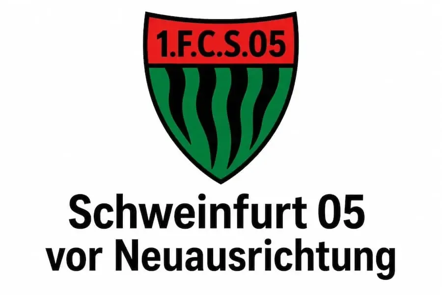 Logo des 1. FC Schweinfurt 05 mit der Überschrift „Schweinfurt 05 vor Neuausrichtung“
