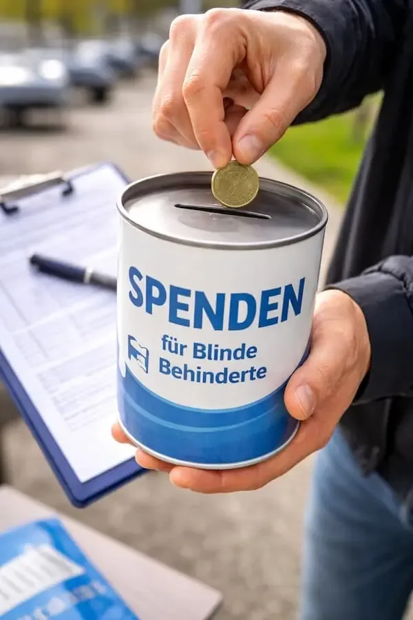 Spendendose mit Geldspende symbolisiert Betrugsmasche falscher Spendensammler in Hammelburg Bad Kissingen