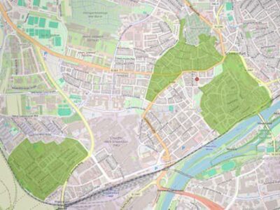 Das flächendeckende Glasfaserausbaugebiet ist grün markiert