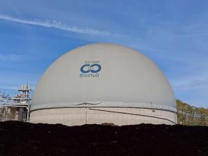 Die Kuppel der Biogasanlage am Abfallwirtschaftszentrum Rothmühle. Foto: Monika Böhm-Weniger/Landratsamt Schweinfurt