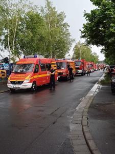 Sammlung der Feuerwehren aus allen Landkreisteilen zum Marsch Fotos: Landratsamt Schweinfurt
