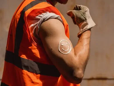 Sonnenschutz ist sexy. Und die „Sonnenmilch-Gebrauchsanweisung“ für alle, die unter freiem Himmel arbeiten, ist einfach: Eincremen, eincremen, eincremen – alle 2 Stunden, rät die IG BAU Mainfranken. Foto: IG BAU, Nils Hillebrand
